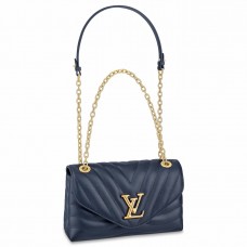 Louis Vuitton LV New Wave Chain MM Bag In Navy Blue Leather M20615 Louis Vuitton LV New Wave Chain MM Bag In Navy Blue Leather M20615