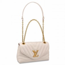 Louis Vuitton LV New Wave Chain MM Bag In White Leather M58549 Louis Vuitton LV New Wave Chain MM Bag In White Leather M58549