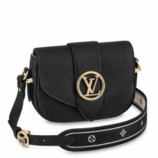 Louis Vuitton LV Pont 9 Soft PM Bag In Black Grained Leather M58727