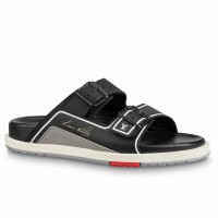 Louis Vuitton LV Trainer Mules In Black Leather