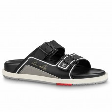 Louis Vuitton LV Trainer Mules In Black Leather Louis Vuitton LV Trainer Mules In Black Leather