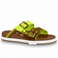 Louis Vuitton LV Trainer Mules In Brown Suede Leather Louis Vuitton LV Trainer Mules In Brown Suede Leather