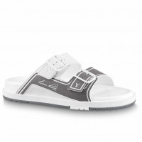 Louis Vuitton LV Trainer Mules In White Leather