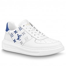 Louis Vuitton Men's Beverly Hills Sneakers In White Calfskin Louis Vuitton Men's Beverly Hills Sneakers In White Calfskin