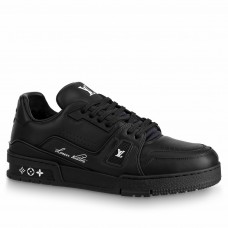 Louis Vuitton Men's Black LV Trainer Sneakers with Wool Louis Vuitton Men's Black LV Trainer Sneakers with Wool