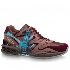 Louis Vuitton Men's LV Trail Sneakers In Aubergine Suede Leather Louis Vuitton Men's LV Trail Sneakers In Aubergine Suede Leather