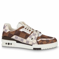 Louis Vuitton Men's LV Trainer Sneakers in Bicolor Damier Canvas Louis Vuitton Men's LV Trainer Sneakers in Bicolor Damier Canvas