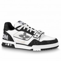 Louis Vuitton Men's LV Trainer Sneakers in Black Denim with Mesh