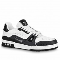 Louis Vuitton Men's LV Trainer Sneakers in Mini Monogram-embossed Leather Louis Vuitton Men's LV Trainer Sneakers in Mini Monogram-embossed Leather