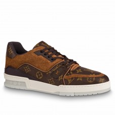 Louis Vuitton Men's LV Trainer Sneakers In Monogram Suede Louis Vuitton Men's LV Trainer Sneakers In Monogram Suede