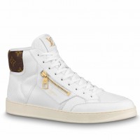 Louis Vuitton Men's Rivoli High-top Sneakers In White Mesh