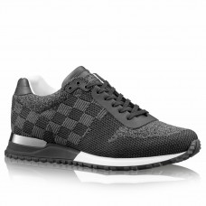 Louis Vuitton Men's Run Away Sneakers In Damier Textile Louis Vuitton Men's Run Away Sneakers In Damier Textile