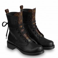 Louis Vuitton Metropolis Flat Ranger Boots In Black Leather