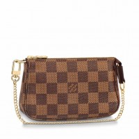 Louis Vuitton Mini Pochette Accessoires In Damier Ebene Canvas N58009 Louis Vuitton Mini Pochette Accessoires In Damier Ebene Canvas N58009