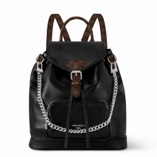 Louis Vuitton Montsouris PM Backpack in Black Lambskin M12587