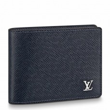 Louis Vuitton Multiple Wallet In Navy Taiga Leather M30282