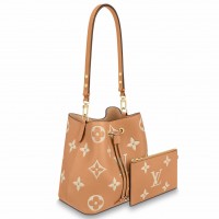 Louis Vuitton NeoNoe MM Bag In Bicolor Empreinte Leather M45808 Louis Vuitton NeoNoe MM Bag In Bicolor Empreinte Leather M45808