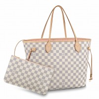 Louis Vuitton Neverfull MM Bag In Damier Azur Canvas N41605