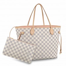 Louis Vuitton Neverfull MM Bag In Damier Azur Canvas N41605 Louis Vuitton Neverfull MM Bag In Damier Azur Canvas N41605