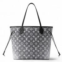 Louis Vuitton Neverfull MM Bag In Grey Monogram Denim M21465