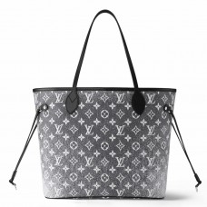 Louis Vuitton Neverfull MM Bag In Grey Monogram Denim M21465