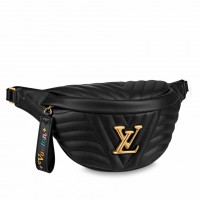Louis Vuitton New Wave Bum Bag In Black Leather M53750 Louis Vuitton New Wave Bum Bag In Black Leather M53750