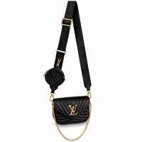 Louis Vuitton New Wave Multi-Pochette Bag In Black Leather M56461