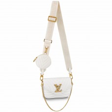 Louis Vuitton New Wave Multi-Pochette Bag In White Leather M56466