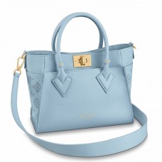 Louis Vuitton On My Side PM Bag in Blue Calfskin and Mahina Leather M59432