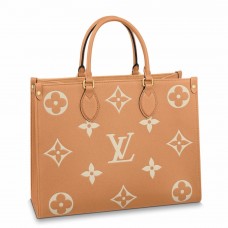 Louis Vuitton OnTheGo MM Bag In Bicolor Monogram Empreinte Leather M45982 Louis Vuitton OnTheGo MM Bag In Bicolor Monogram Empreinte Leather M45982