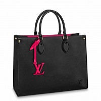 Louis Vuitton Onthego MM Bag In Black Epi Leather M56080 Louis Vuitton Onthego MM Bag In Black Epi Leather M56080