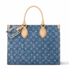 Louis Vuitton OnTheGo MM Bag In Monogram Denim M46871