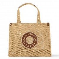 Louis Vuitton OnTheGo MM Bag in Natural Raffia M24723 Louis Vuitton OnTheGo MM Bag in Natural Raffia M24723