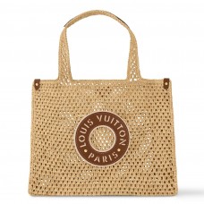 Louis Vuitton OnTheGo MM Bag in Natural Raffia M24723 Louis Vuitton OnTheGo MM Bag in Natural Raffia M24723
