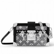 Louis Vuitton Petite Malle Bag In Grey Monogram Denim M21462