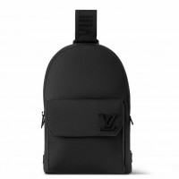 Louis Vuitton Pilot Slingbag in Black LV Aerogram Leather M23736 Louis Vuitton Pilot Slingbag in Black LV Aerogram Leather M23736