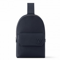 Louis Vuitton Pilot Slingbag in Navy Blue LV Aerogram Leather M11601 Louis Vuitton Pilot Slingbag in Navy Blue LV Aerogram Leather M11601