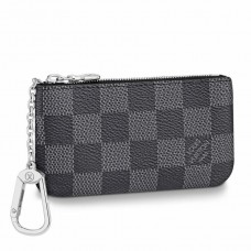 Louis Vuitton Pochette Cle In Damier Graphite Canvas N60155 Louis Vuitton Pochette Cle In Damier Graphite Canvas N60155