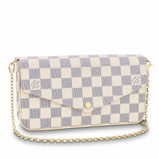 Louis Vuitton Pochette Felicie Bag In Damier Azur Canvas N63106 Louis Vuitton Pochette Felicie Bag In Damier Azur Canvas N63106