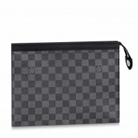 Louis Vuitton Pochette Voyage MM In Damier Graphite Canvas N41696 Louis Vuitton Pochette Voyage MM In Damier Graphite Canvas N41696