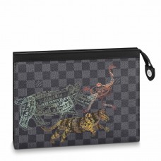 Louis Vuitton Pochette Voyage MM In Damier Graphite Canvas N64605 Louis Vuitton Pochette Voyage MM In Damier Graphite Canvas N64605