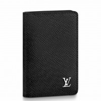 Louis Vuitton Pocket Organizer In Black Taiga Leather M30283 Louis Vuitton Pocket Organizer In Black Taiga Leather M30283