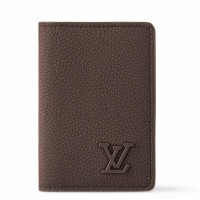 Louis Vuitton Pocket Organizer in Mocha LV Aerogram Leather M11490 Louis Vuitton Pocket Organizer in Mocha LV Aerogram Leather M11490