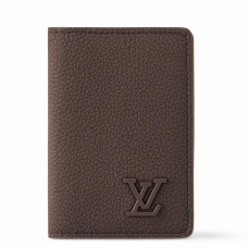 Louis Vuitton Pocket Organizer in Mocha LV Aerogram Leather M11490