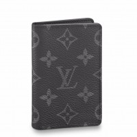 Louis Vuitton Pocket Organizer In Monogram Eclipse Canvas M61696