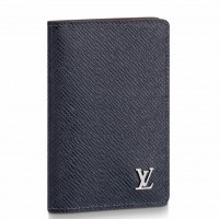 Louis Vuitton Pocket Organizer In Navy Taiga Leather M30293 Louis Vuitton Pocket Organizer In Navy Taiga Leather M30293