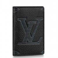 Louis Vuitton Pocket Organizer In Taurillon Shadow Leather M80038 Louis Vuitton Pocket Organizer In Taurillon Shadow Leather M80038