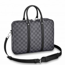 Louis Vuitton Porte Documents Voyage PM In Damier Graphite Canvas N41478