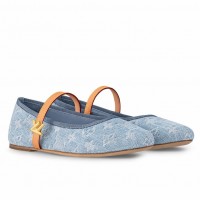 Louis Vuitton Romy Flat Ballerinas in Monogram Denim