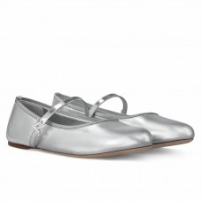 Louis Vuitton Romy Flat Ballerinas in Silver Metallic Lambskin Louis Vuitton Romy Flat Ballerinas in Silver Metallic Lambskin